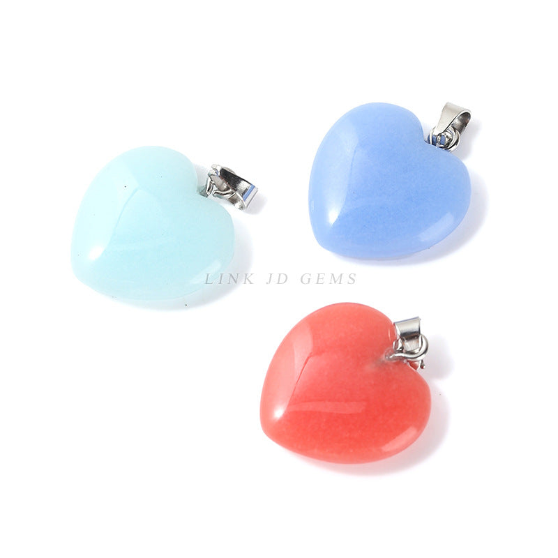 20Mm luminous stone heart pendant necklace