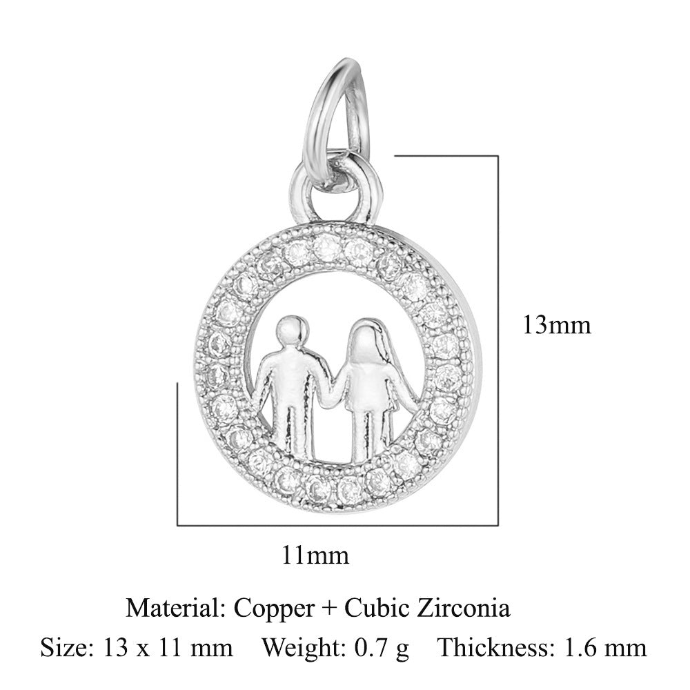 Boy Girl Butterfly Love Copper Zircon Pendant