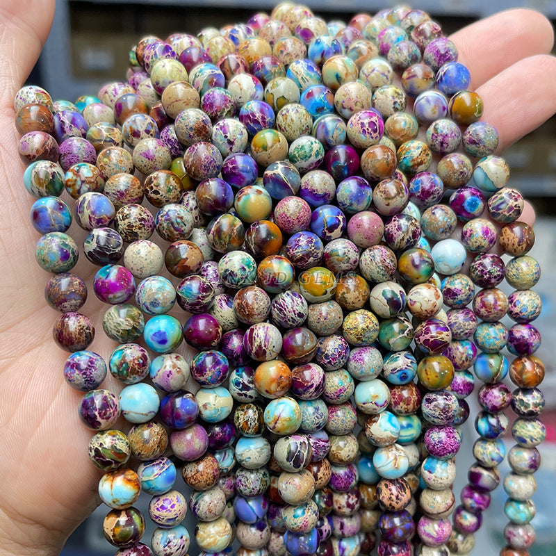 Optimized flower purple emperor stone loose beads