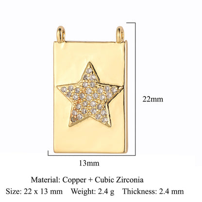 Flower Virgin Star Eye Copper Zircon Pendant