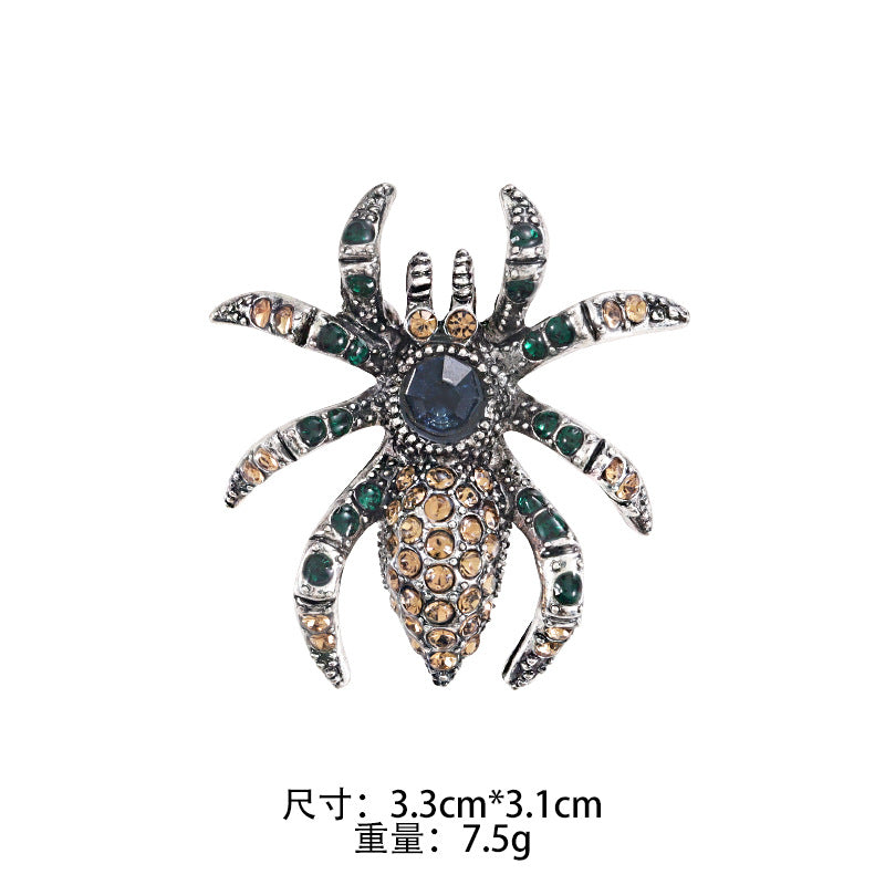 Rhinestone Spider Pin