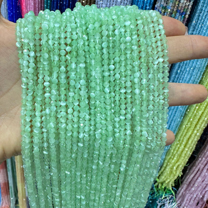 2-3mm natural faceted cat's eye beads