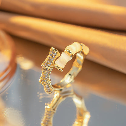 Real gold electroplated zircon ring.