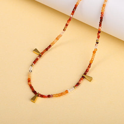 Natural red Dongling YuNan red agate necklace