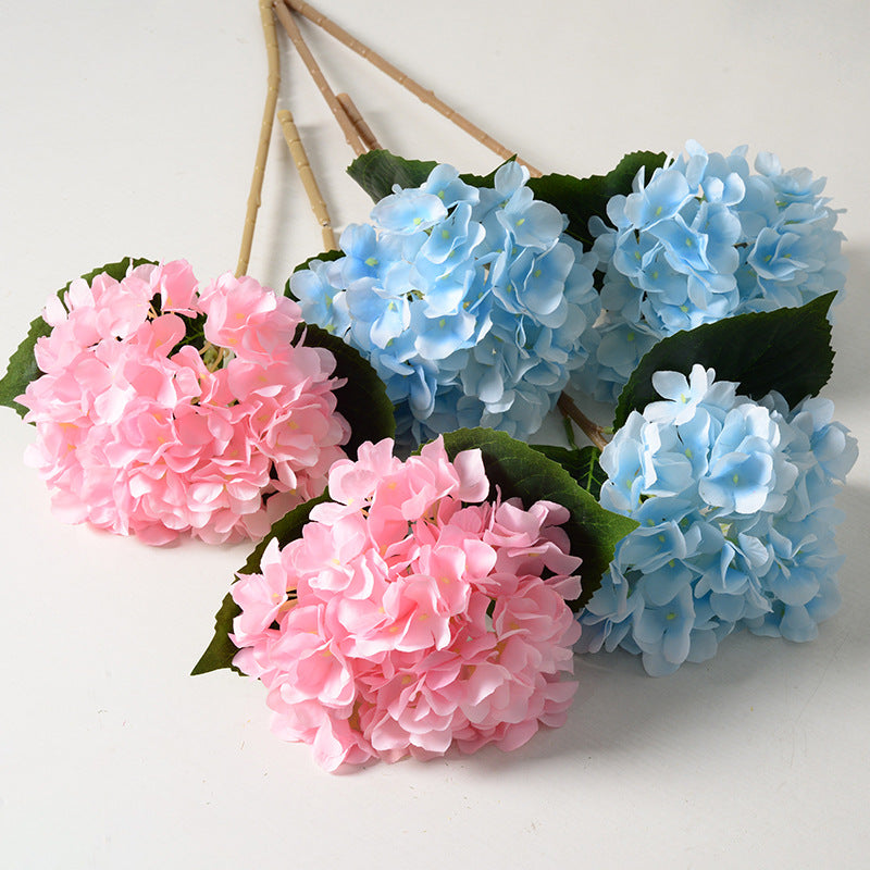 Artificial Hydrangea with Leaves Artificial Flowers Wholesale