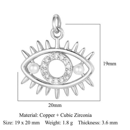 Devil's Eye Cross Copper Zircon Pendant