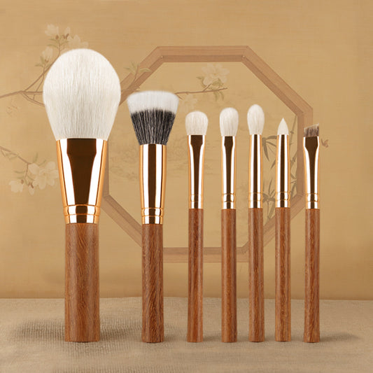 Golden Star Sandalwood 7-Piece Animal Hair Brush Set