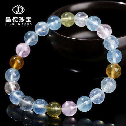 7A natural gradual change morganite bracelet