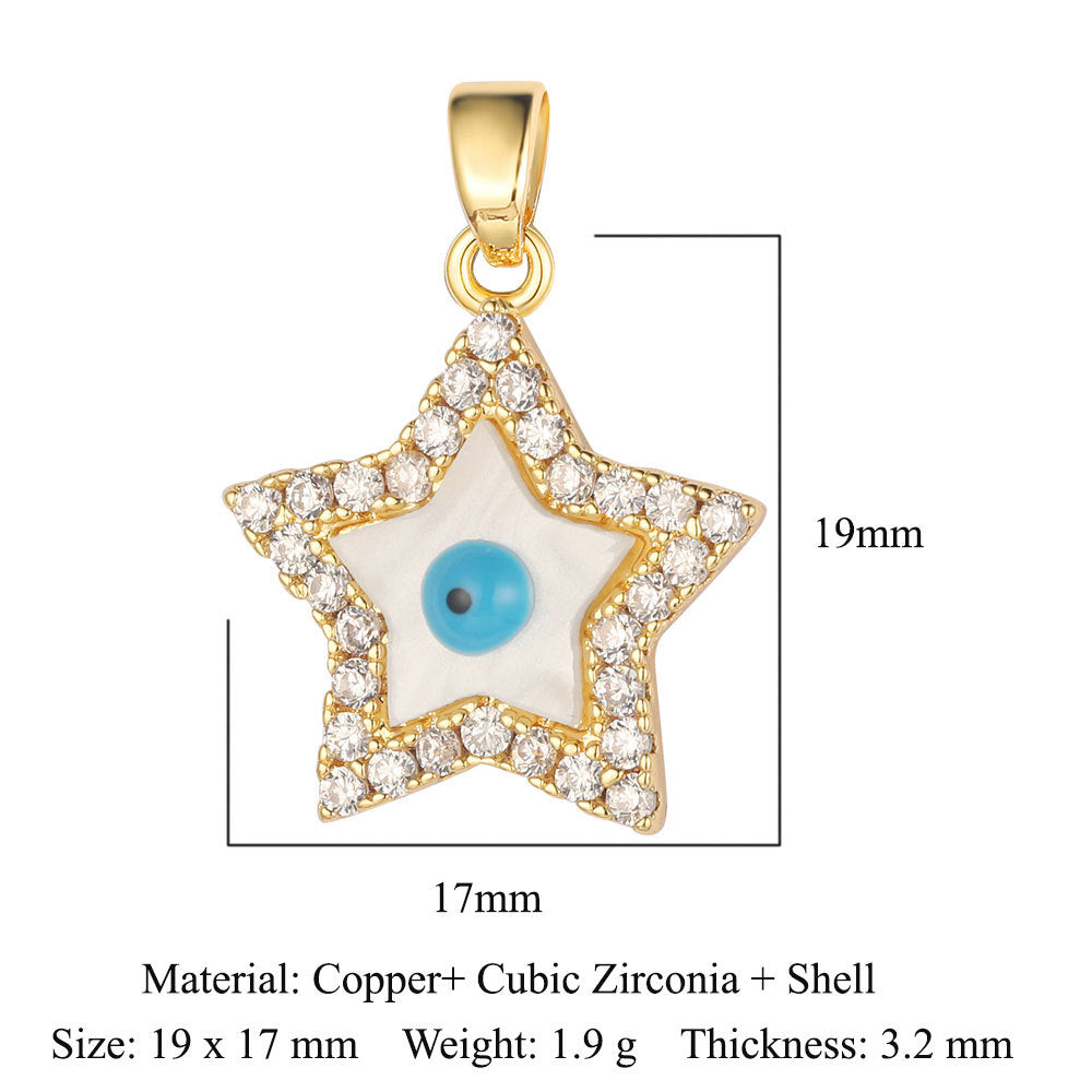 3 pcs/pack, rose copper zircon pendant DIY.