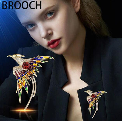 Reborn from Fire Phoenix Brooch