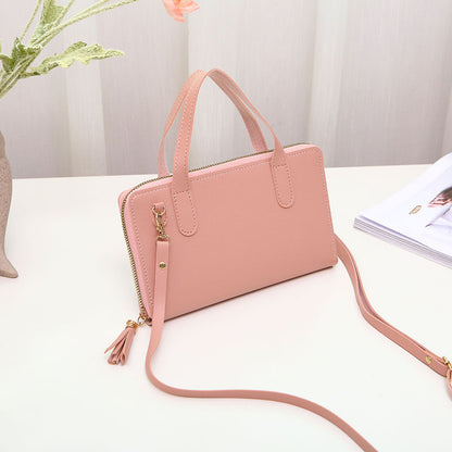 Double zipper mobile phone bag versatile shoulder bag