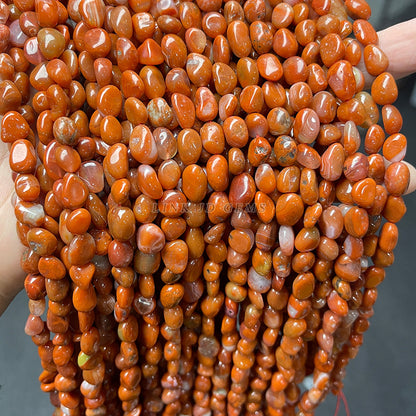 6-8M natural Nanhong agate irregular loose beads