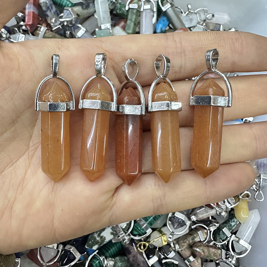 Natural Stone Hexagonal Column Hexagonal Cone Pendant