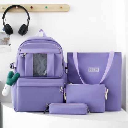 Four-piece backpack for students