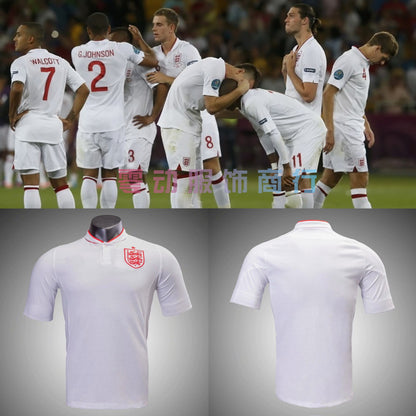 12 England Retro 7 Beckham Rooney Jersey