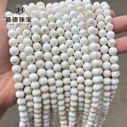 Natural white magnesite round beads turquoise loose beads