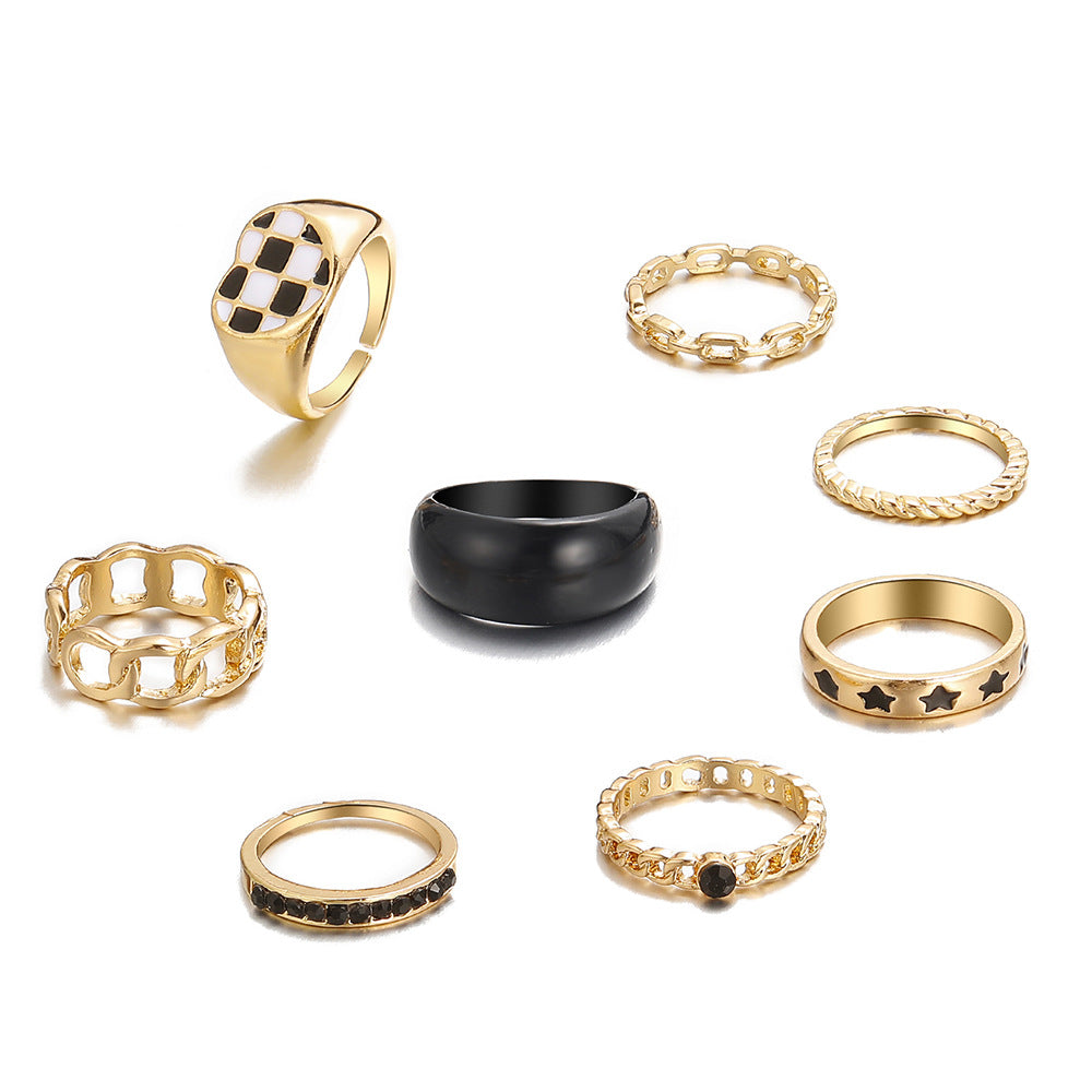 Chain five-pointed star resin joint ring