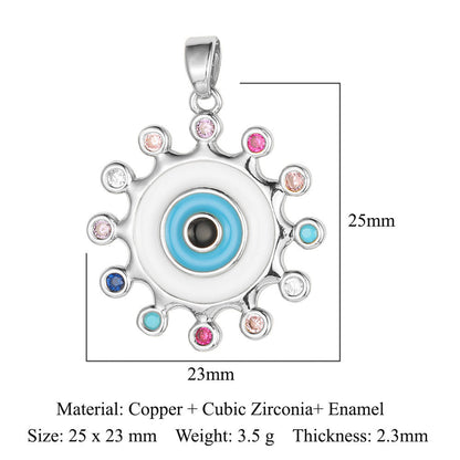 Copper Zircon Pendant Devil's Eye