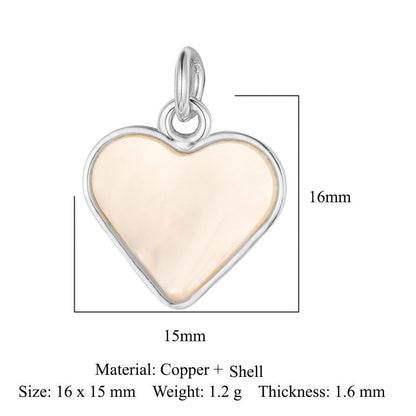 Copper zircon pendant, love shell pendant.