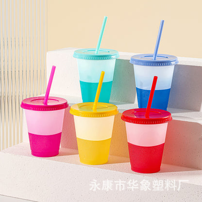 PP temperature-sensing plastic color-changing cup 16oz