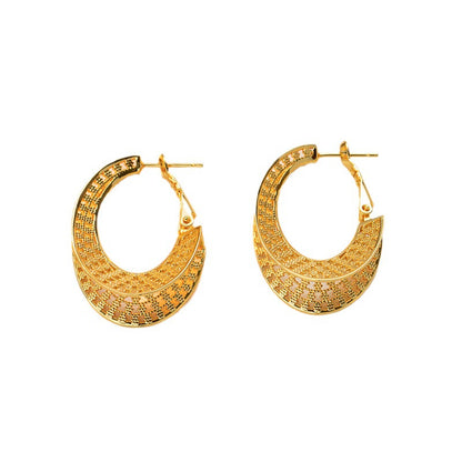 18K Gold Plated Hollow O-Shaped Earrings