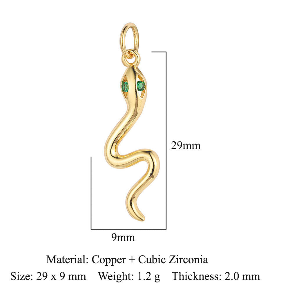 Copper Zircon Pendant Dog Claw Snake Bird Pigeon