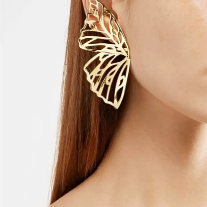 Hollow butterfly wing earrings