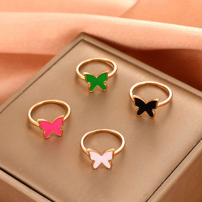 Vintage drip butterfly ring