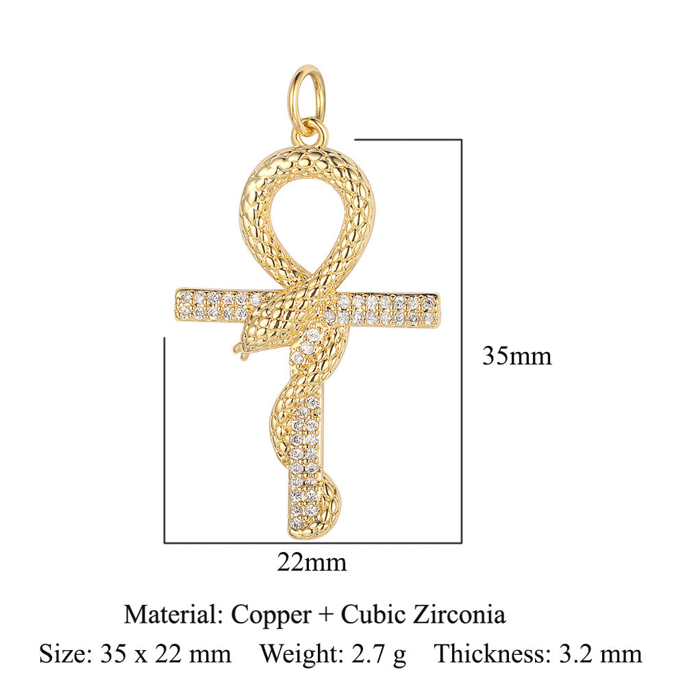 3 pcs/pack, crescent eye copper zircon dragonfly pendant.