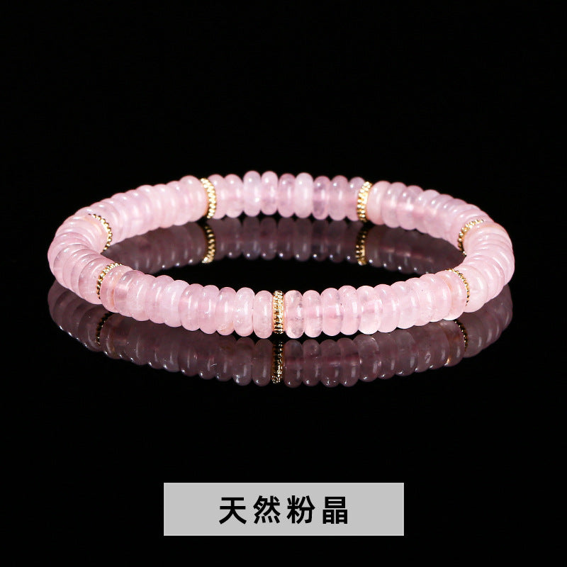 Pulsera de cuentas de cristal natural en forma de tableta. 