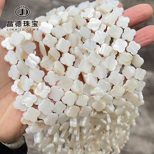 10/12Mm Natural Freshwater Shell Clover Loose Beads