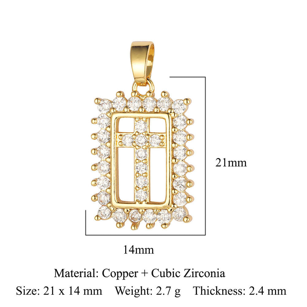 Copper zircon Virgin Mary pendant pendant