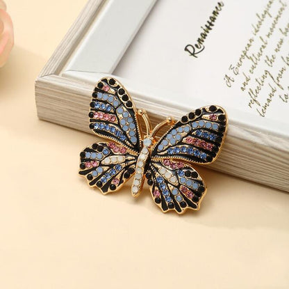 Diamond Butterfly Animal Brooch