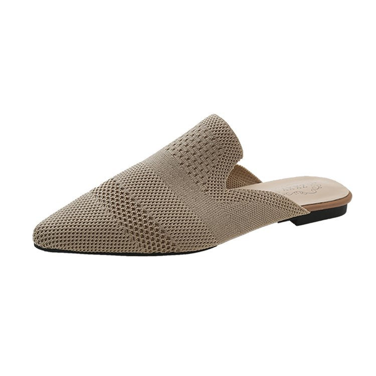 Flying woven pointed slippers