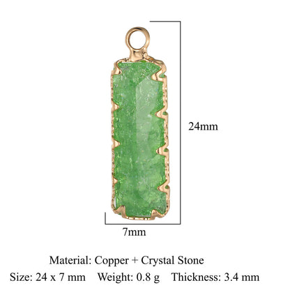 Rectangle copper glass crystal pendant