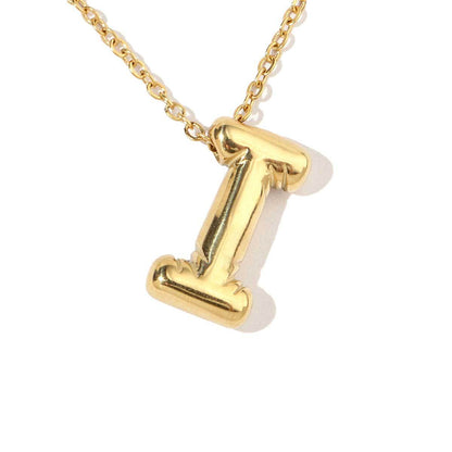 18k real gold titanium steel bubble letter pendant