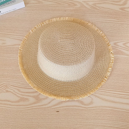 Wide Brim Straw Hat Tourist Photo Model Art UV Beach European Versatile