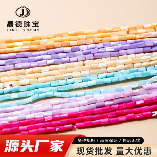 3 * 5Mm colored shell round tube loose beads