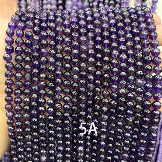 Natural stone 4-12mm amethyst round beads scattered beads diy jewelry