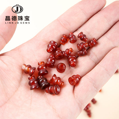 Natural agate tee gourd head loose beads