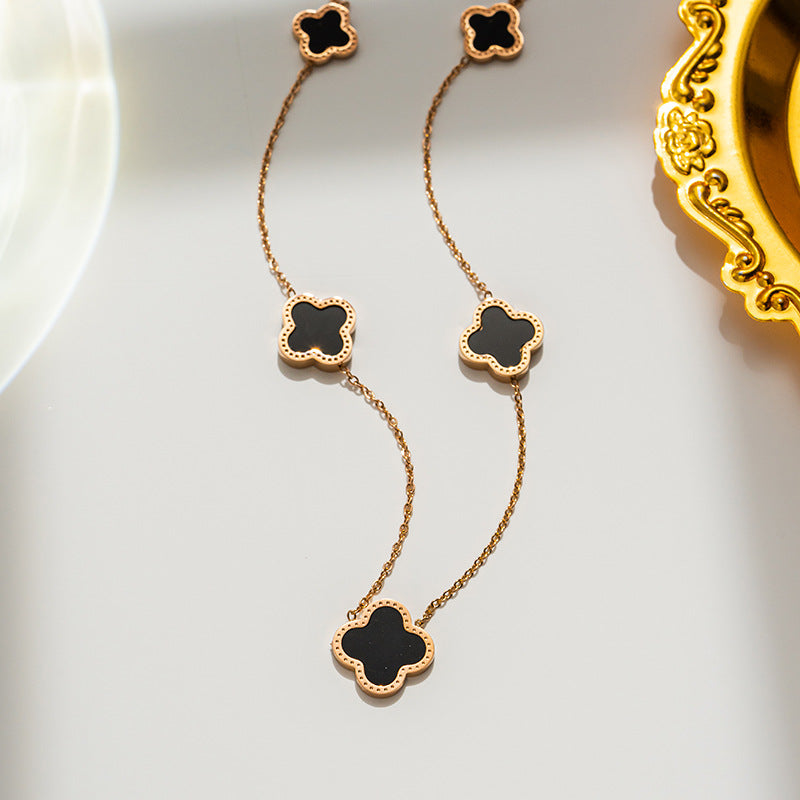 18K Gold Plated Titanium Steel Four-Leaf Clover Necklace