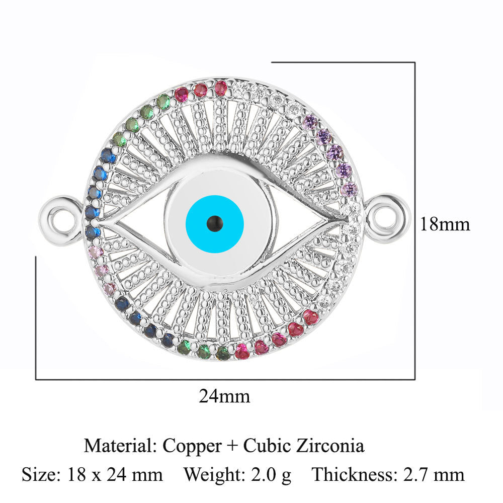 Love Cross Copper Zircon Pendant Devil's Eye