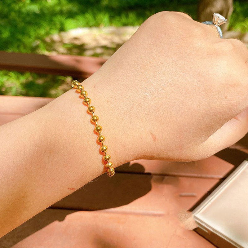 Gold Bead Bracelet Women