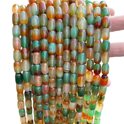 Peacock agate bucket beads loose beads