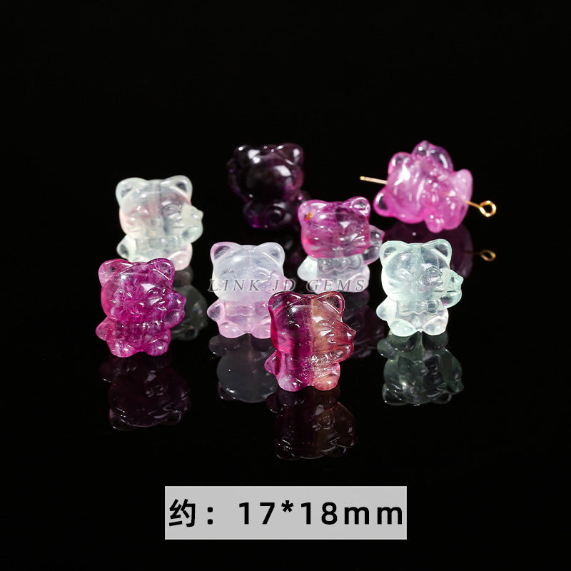 Natural color fluorite diamond pestle accessories crystal engraved pendant