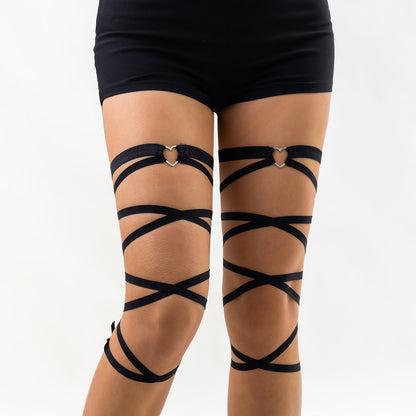 Elastic lace-up leg chain