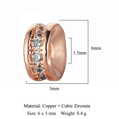 Flower Copper Micro-Inlaid Zirconia Beads Spacer Beads