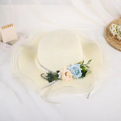 DIY Hat Vacation Wide Brim Korean Floral Beach Sun