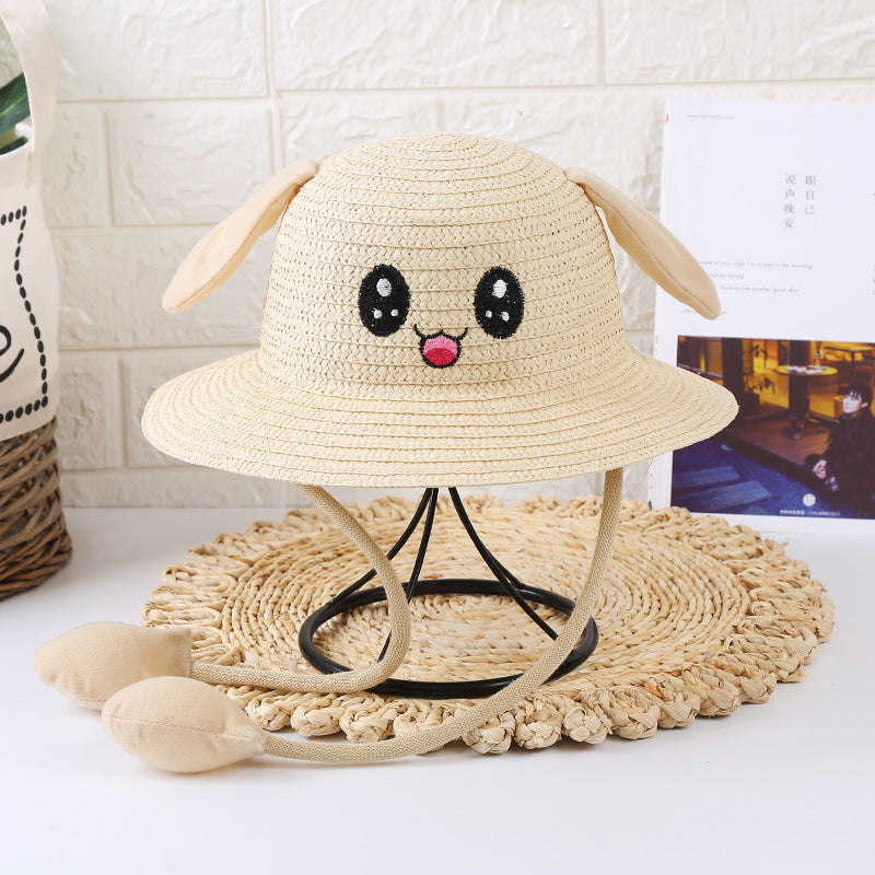 Hot Ears Move Hat Baby UV Protection Cute Cool Bunny Straw