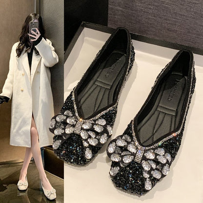 Rhinestone explosion platform shoes